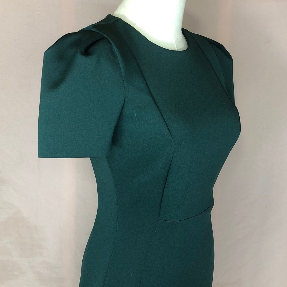 Calvin Klein Tailored Dark Green Midi Dress with Short Sleeves Size Small 2 - Picture 6 of 15